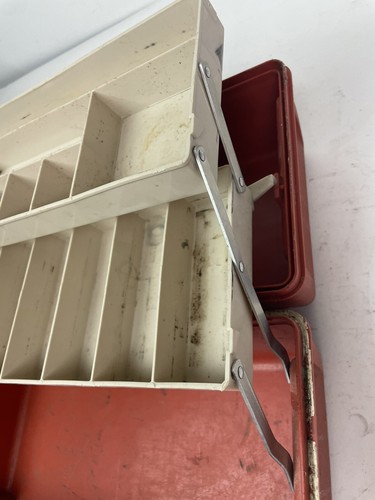 Vintage (VTG)Sears Gamefisher Red Plastic Tackle Box 11" Compartments Fishing - Picture 8 of 9