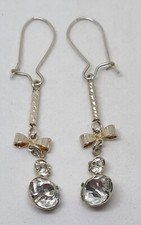 Pretty Bow Diamante Dangle Earrings