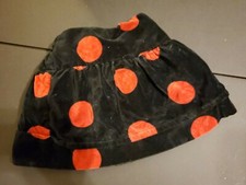 Girl's The Children's Place black red polka dot velour size 24 months skirt lini
