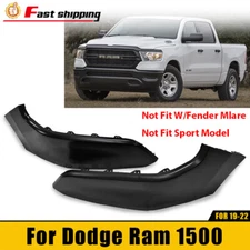 Black Filler Panel Bumper Molding Set For 2019 2020 2021 2022 Dodge Ram 1500 4DR