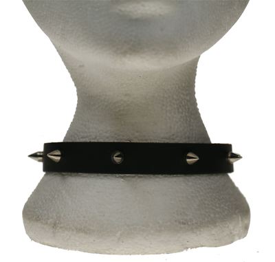 Gothic Punk 1-reihig extra kleiner Kegel mit Lippe 7 Loch Leder Nackenband NB251