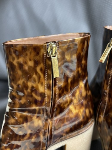 Santoni Italy Stivaletti con stampa animalier marrone scuro, donna (taglia 6,5) 37,5 - Foto 5 di 15