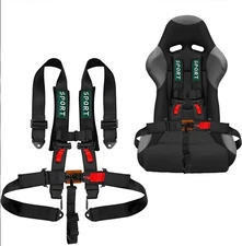 New 5-Point Safety Racing Harness Set with 3 Inch Shoulder Pads Dated 6/2025