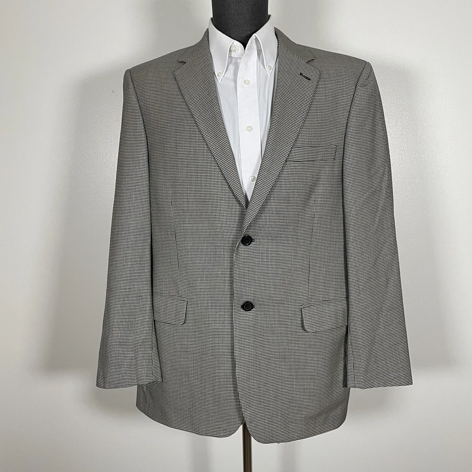 Gianfranco Ruffini Sport Coat Mens 40R 42R Multicolor Houndstooth Polyester - Image 2 of 4