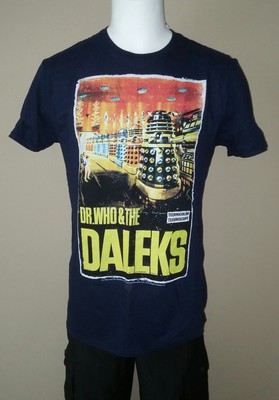 Dr.Who & Der Daleks Arzt Dunkel Marineblau TV Klein Sm Herren T-Shirt Neu