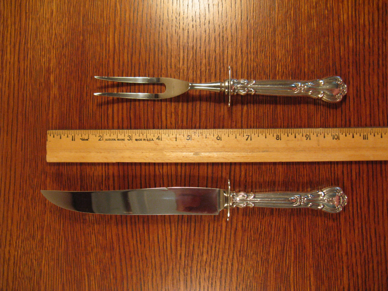 2Piece Gorham Sterling "Chantilly" Steak Carving Knife Set Monogram F