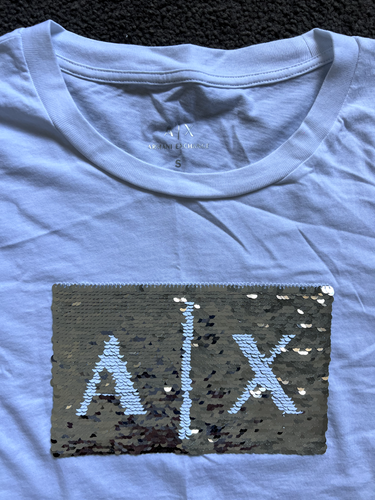 Armani Exchange Womens Slim fit T-shirt in stretch cotton jersey - Size S - Picture 2 of 3
