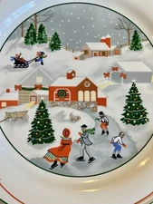 Sango SILENT NIGHT Joan Luntz Chop Plate/Platter 12" Pattern 3900 oven/microwave