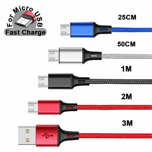 Chargeur rapide micro USB véritable câble de données pour cordon Samsung Galaxy - Photo 1/13