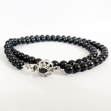 6 mm BLACK DIAMOND NECKLACE 20 Inches Round Smooth Beads AAA Certified 