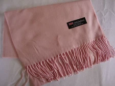 100% Cashmere Winter Scarf Scarve Scotland Warm Solid Light Pink Wrap Neck NEW