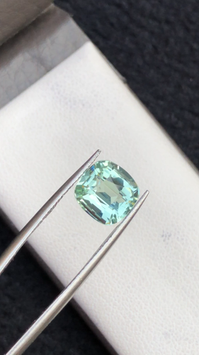 3 CT Natural Cushion Cut Seafoam Color Tourmaline Gemstone Origin Afghanistan - Video 1 of 1