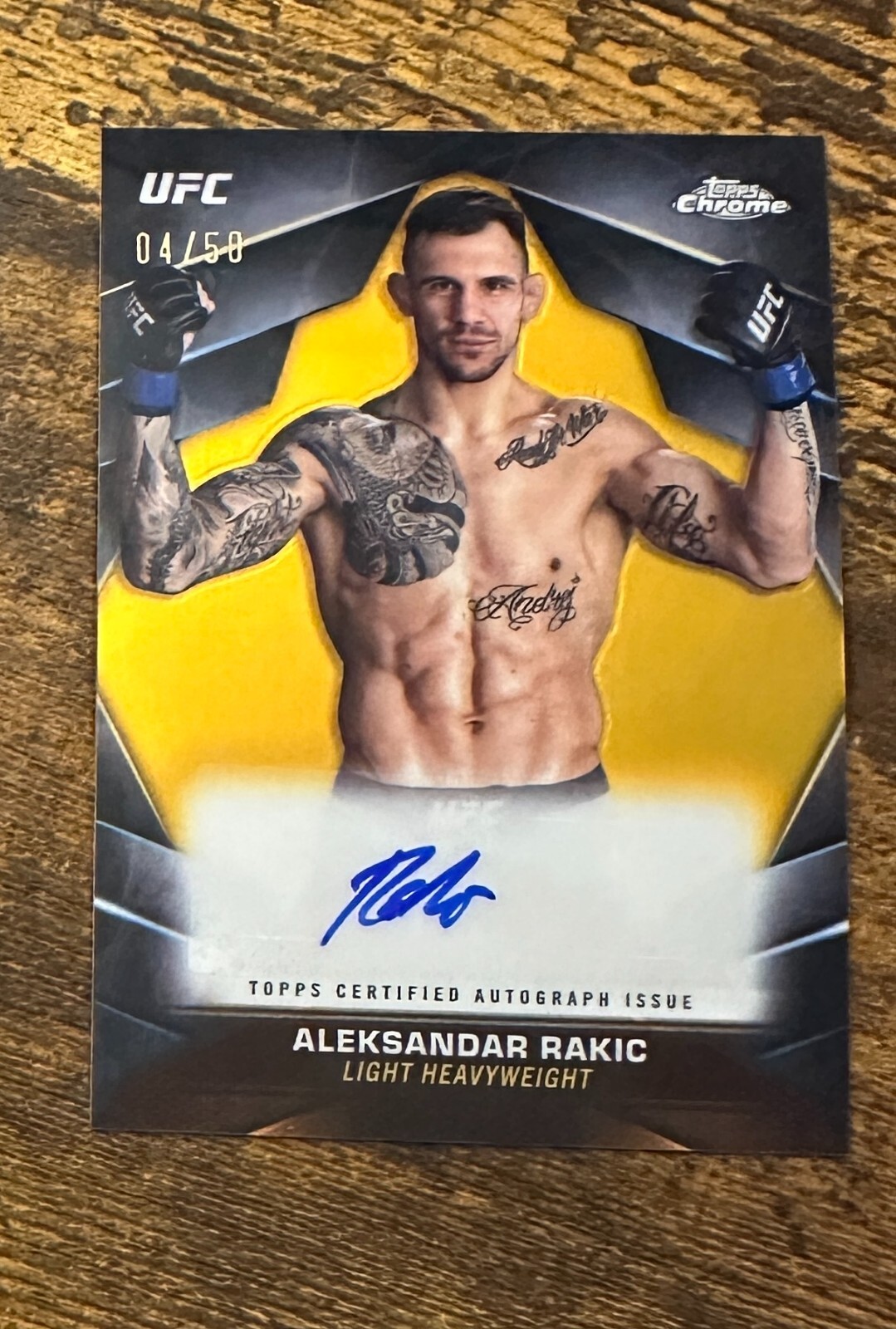 2024 Topps Chrome UFC Veteran Auto Gold Refractors Aleksandar Rakic /50 X11842