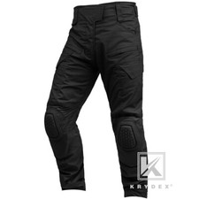 KRYDEX Gun4 Combat Trouser Tactical Pants w/ Knee Pads Army Clothing Black