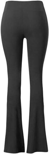 Pantalones para mujer SATINA Palazzo - pantalones suaves mantecosos cintura alta con llamaradas - TALLA-M - Imagen 5 de 6
