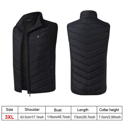Electric USB Heated Soft Vest Jacket Coat Warm Up Heat Pad Cloth Body Warmer UK - Picture 10 of 15