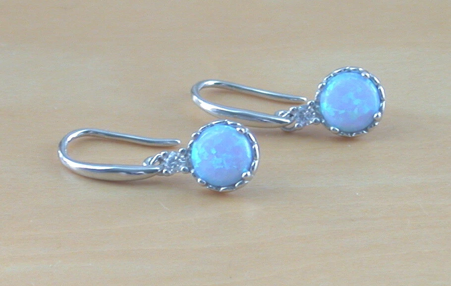 Sterling silver blue shop opal earrings