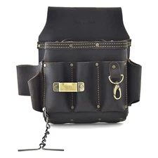 T 10 Pocket Electrician's Tool Pouch Heavyduty Leather Tool Pouch And Durable Fu