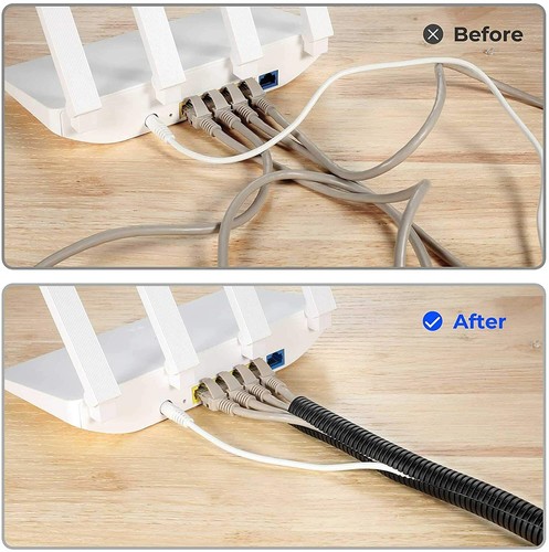 Split Wiring Conduit Electrical Cable Cover Protector Flexible Corrugated Tubing - Picture 5 of 12