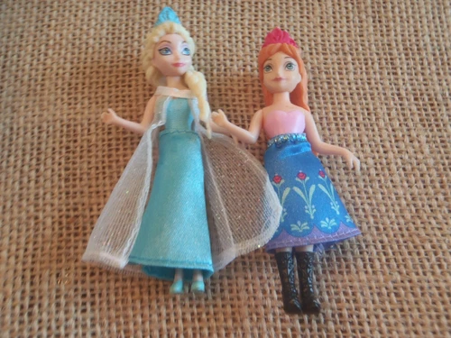 Polly Pocket Disney Princess Anna Elsa Dolls  Frozen Fabric Clothes X19