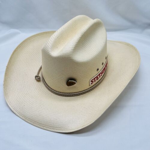 Vintage Stetson Hat Signed by Tuff Hedeman & Terri Clark Size 7 Straw Cowboy Hat - Picture 2 of 18