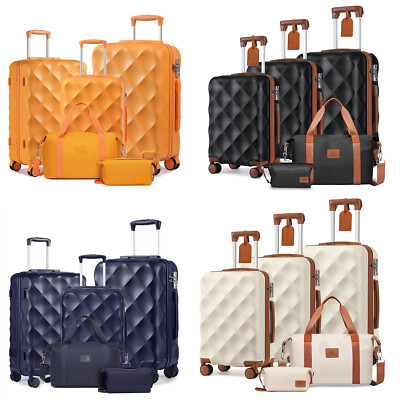 Hardshell Lightweight ABS Travel Luggage Sets Suitcase with TSA Lock Diamond 