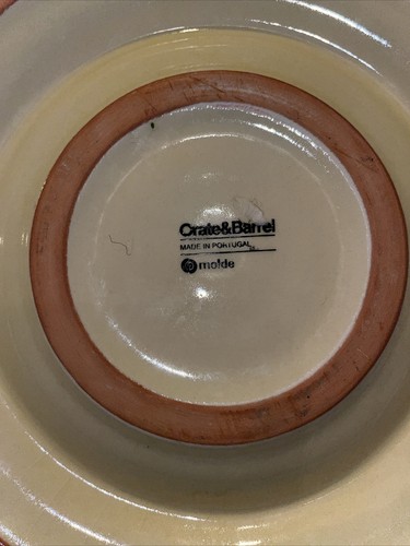 Crate and Barrel Hand-Painted Chip & Dip Serving Dish From Portugal. 13” Diam. - Picture 11 of 11