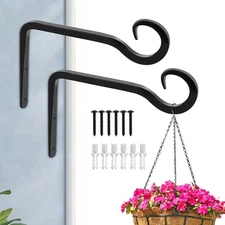 2 Pack Hooks for Hanging, 6inch Plant Hanger Indoor Metal Wall for Plants