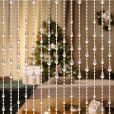 Crystal Beaded Curtain 35.5 X 79 Inches 45 Strands Acrylic Hanging Door Beads