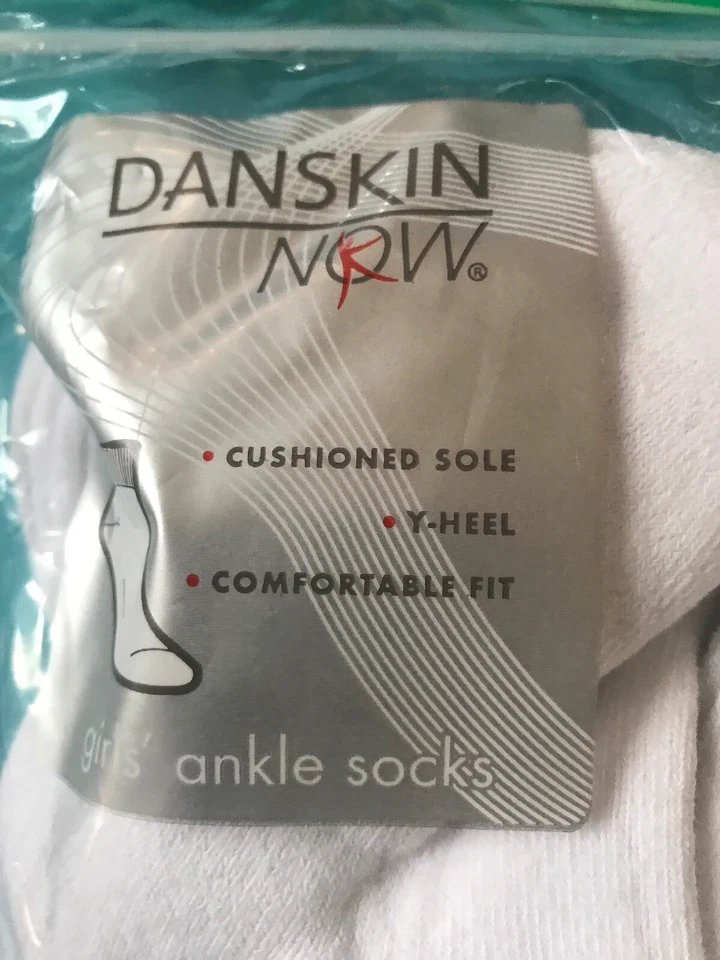 2 pacotes de meias de tornozelo Danskin Now para meninas pequenas 6-10,5 20 pares sola almofadada total - Imagem 3 de 4