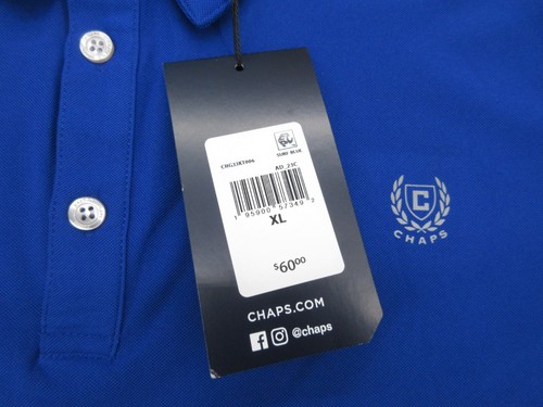 Ralph Lauren Chaps Polo Shirt Mens XL Blue Stretch Wicking Long Sleeve XL NEW - Picture 2 of 14