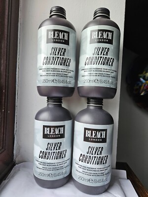 Set 4 x Bleach London Silver Shampoo 250ml - Konservieren Sie Ihre Haarfarbe PORTOFREI