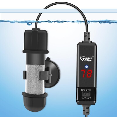 hygger Aquarium Heater Submersible Fish Tank Adjustable 10W 25W 50W 100W Watts 