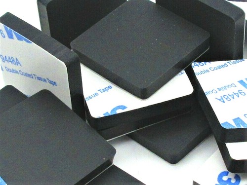 1 inch Square x 3/16" Thick Silicone Rubber Spacers 3M adhesive Backing - Picture 4 of 6