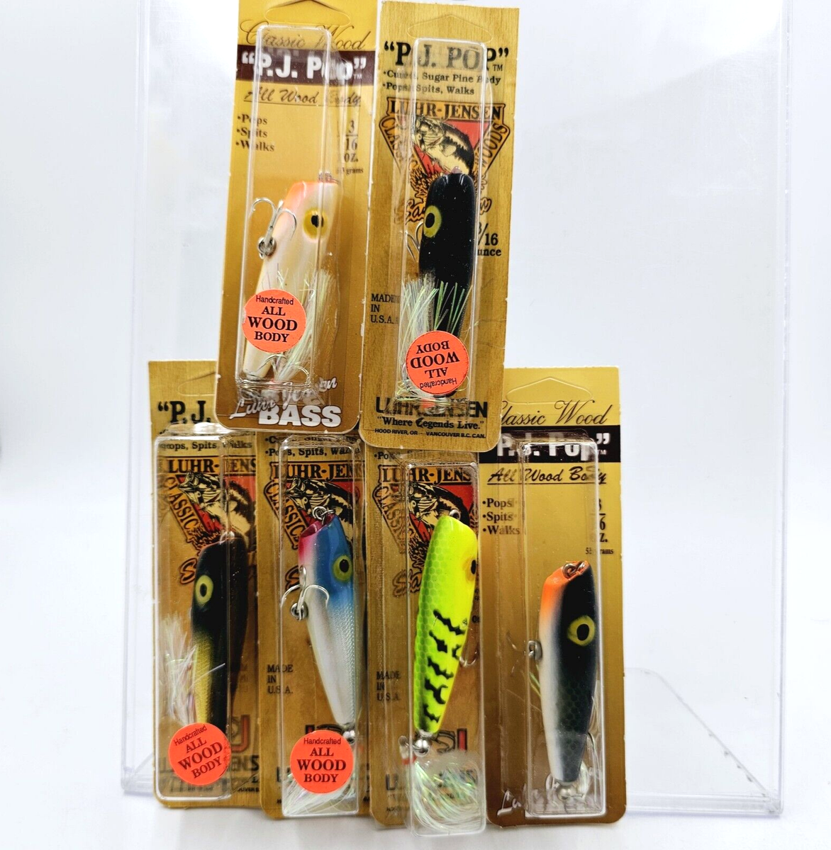 Vtg Luhr Jensen 3/16oz P.J. Pop Topwater Wood Surface Lure Sam