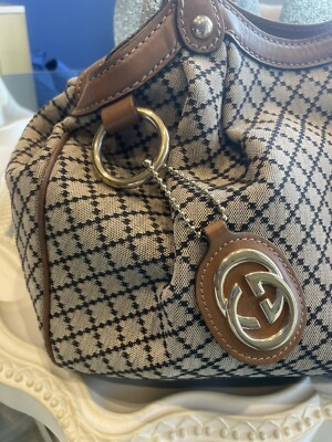 ハンドバッグ GUCCI HAND BAG (777263AAC74 1000) Gucci Sukey Bag In Diamante Canvas With Leather Trim | eBay