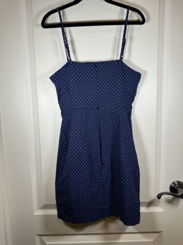 Forever 21 Women’s Spaghetti Strap Navy Blue White Polka-Dot Mini Dress Sz S! 🤍 - Picture 3 of 8