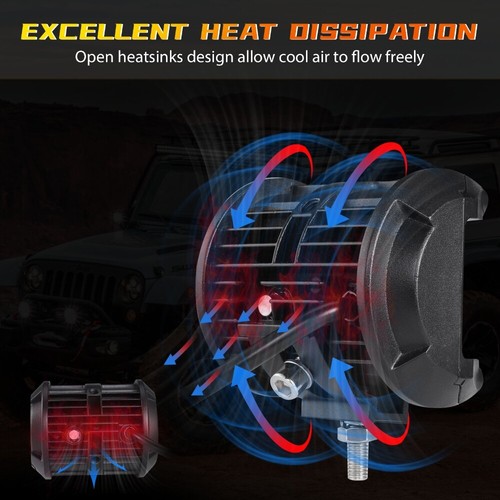 AUXBEAM Pair Side Shooter LED Light Pods& Mount Bracket For Jeep Wrangler JK - Foto 7 di 12