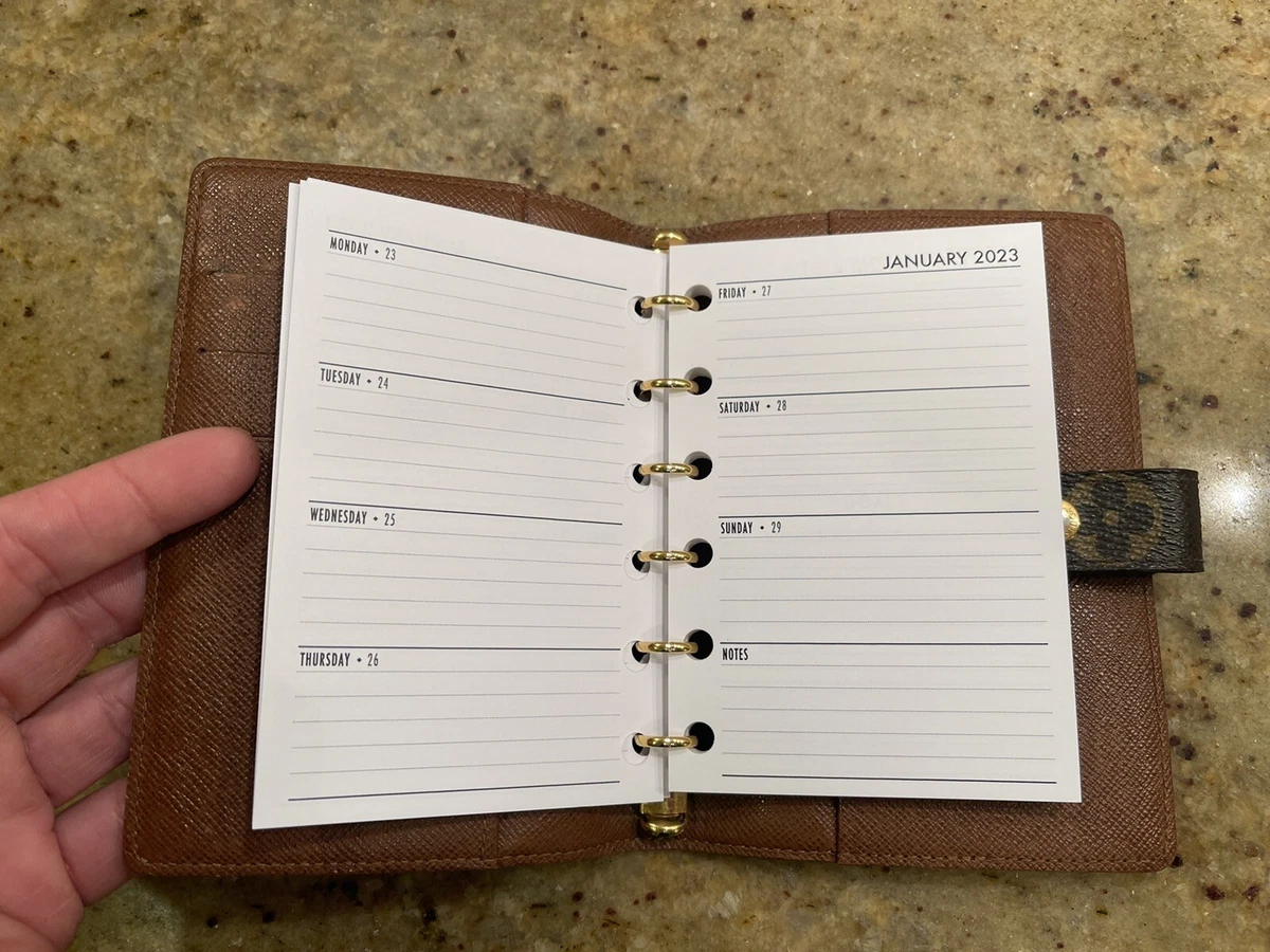 LV Agenda-pm-mini-inserts-monthly-weekly-refills Fits Louis 