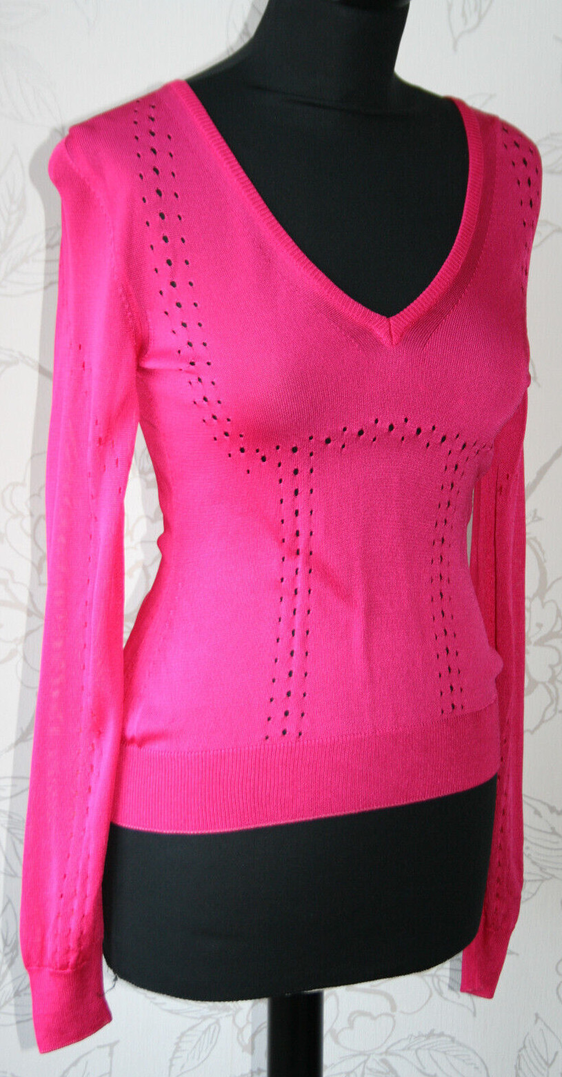 Maglione maglione YVES SAINT LAURENT rive gauche anni 2000 Y2K (TOM FORD's) rosa scollo a V