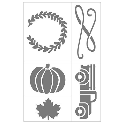 Large 11x17 Adhesive Stencils in Fall Designs, 6 pack - Picture 6 of 9