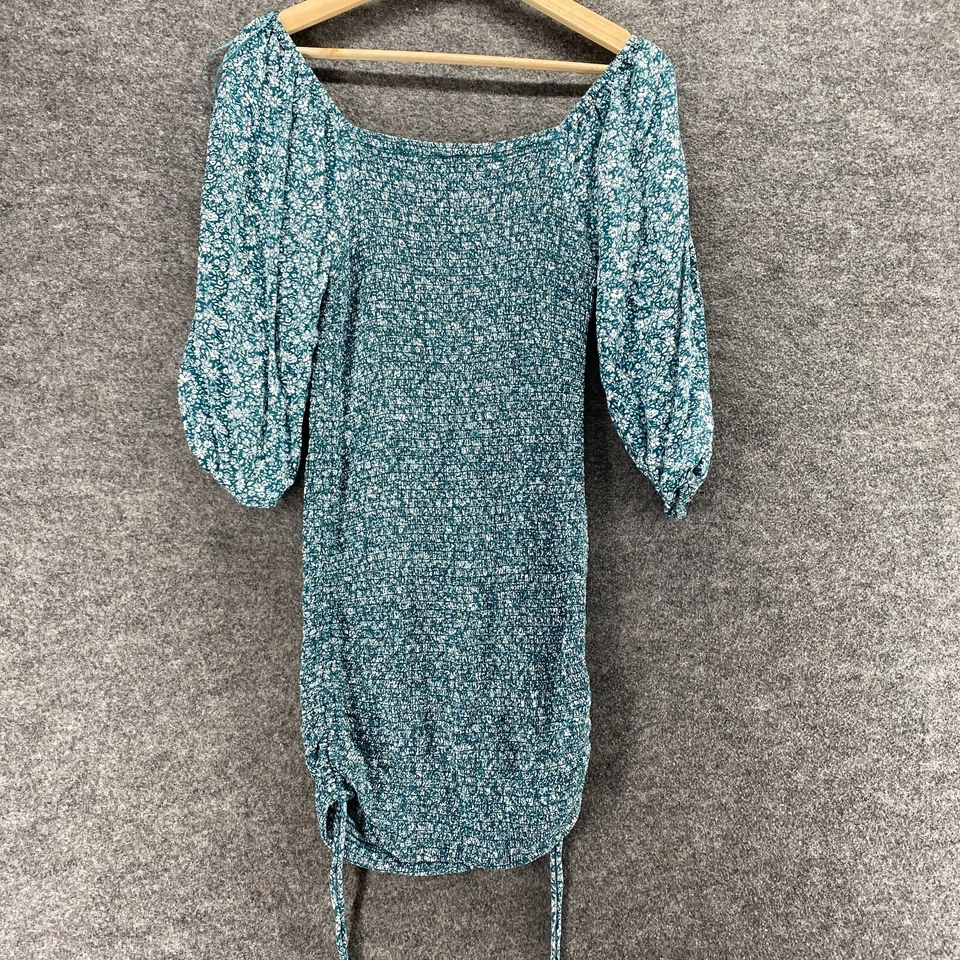 Vestido Jessica Simpson Mujer M Medio Azul Cambio Corto Manga 3/4 Rayón Informal Foto 2 de 4