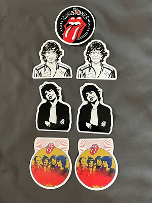 Lot (7) THE ROLLING STONES 2'' to 3'' Band PHOTO Logo STICKERS Mick FAST! FREE!