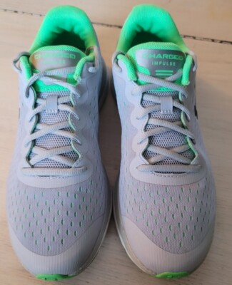 Under Armour Charged Impulse Grey & Lime Green  Womens 9