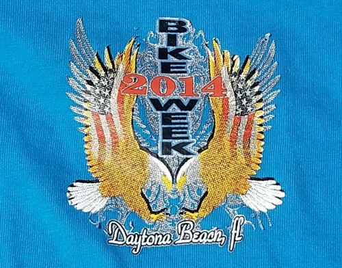 Daytona Beach Florida 73rd Annual Bike Week 2014 Biker T Shirt L Preowned - Picture 2 of 12