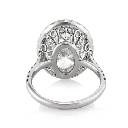 3.95 Ct Oval Certified Moissanite Engagement Beautiful Ring 950 Platinum Size 7 - Picture 5 of 8