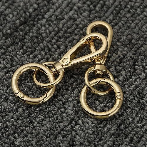 Double Opening Swivel Snap Hook Key Chain Clip Hooks Lobster Clasp Spring Gold - Bild 3 von 4