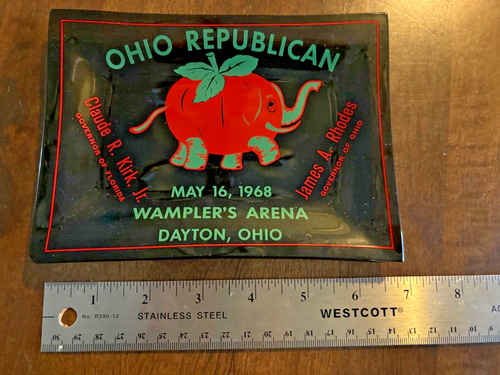 Ohio Republican Ashtray May 16, 1968 Event At Wampler's Arena Dayton OH Vintage - Imagen 4 de 4
