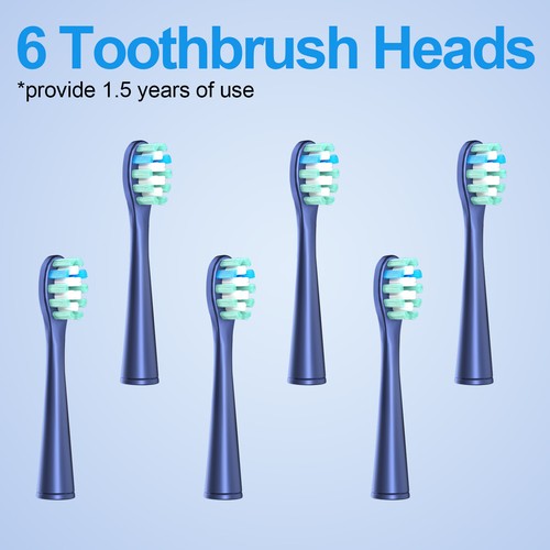 Sonic Electric Toothbrush with 6 Brush Heads Wireless Charging Power ToothBrush - Picture 10 of 10