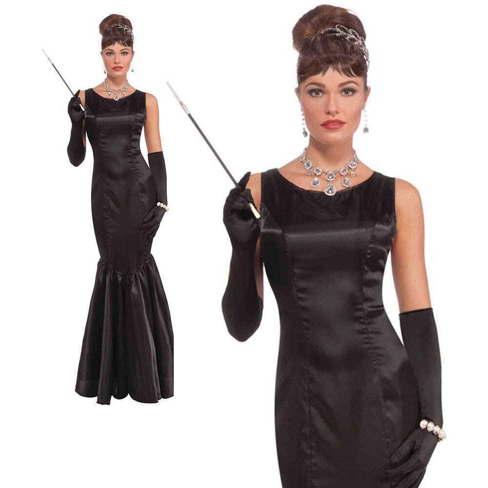 High Society Long Black Dress Audrey Hepburn Costume High Society Long Black Dress Audrey Hepburn Costume